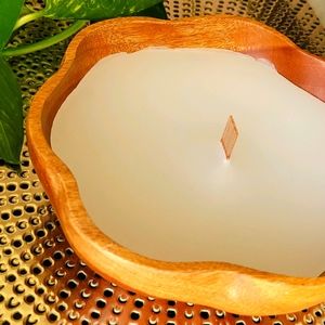 Handmade Cashmere Amber Rose Candle w/ wood wick